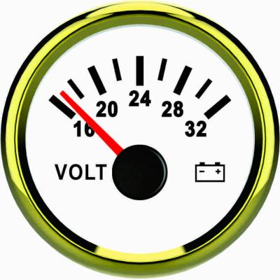 China ELING 52mm Voltage Gauge Voltmeter Display 16-32V with Red and Customized 52mm LED Backlight for sale