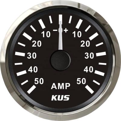 China KUS 52mm Marine Analog Auto Ammeter 50A 12V/24V with Current Sensor 52mm for sale