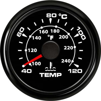 China 52mm Car Water Temperature Gauge 287.4-22.4ohm 8 Colors For Backlight 52mm for sale