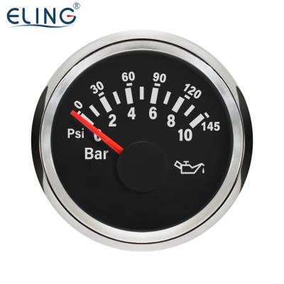 China ELING 52mm 0-10bar 0-145Psi Pressure Gauge Fuel Oil Meter With Black LED Face 9-32V 544 for sale