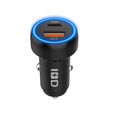 China Unique Mobile Phone IBD New Design Dual USB C Car Charger and Fast Charging 3.0 Car Charger for sale