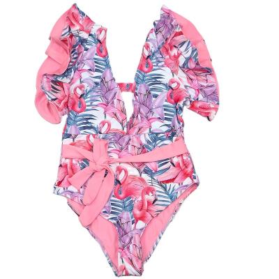 China Anti-Bacterial Pleated bandage one-piece women's swimsuit strapless bikini for sale