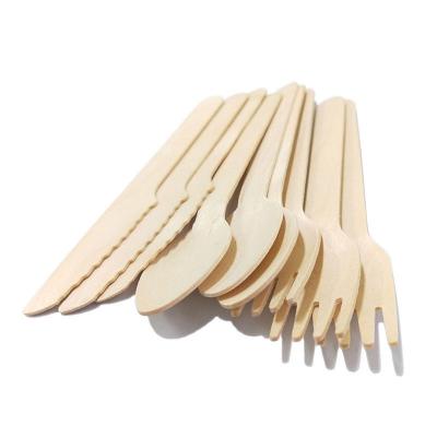 China high quality bamboo disposable dessert wooden spoon set bamboo forks Bq-95 for sale