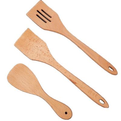 China Hot Selling Sustainable Natural Color Spoon Wooden Spoons Set Bamboo Cooking Suit for sale