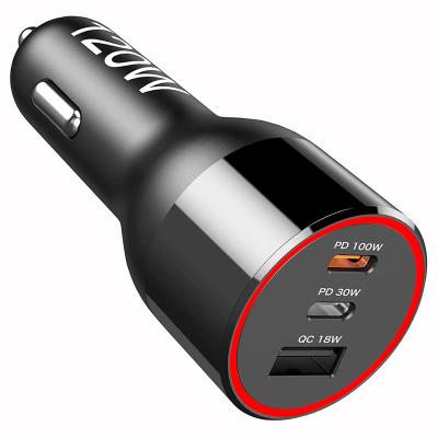 China Type-C Fast Charging PD3.0 PPS 45W QC3.0 PD3.0 PD3.0 USB C Car Charger Laptop Phone Charger Voltage LED Light For MacBook For iPhone for sale