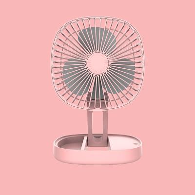 China 3 Speed ​​Mini Stand Mini Fan Handfree USB Fan Handfree Usb Rechargeable Table Fan Desktop Portable Multifunctional Adjustable Fan for sale