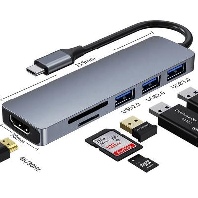 China Free Shipping Portable Usb 3.0 Hub 7 In 1 Type C Power Adapter USB C 3.0 Hub 7ports Data Hub Docking Station Powered USB Flash HUB d USB drives for sale