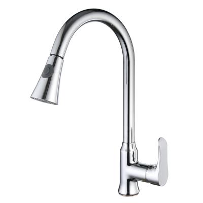 China Thermostatic Faucets Nickel CUPC NSF Pull Down Sprayer Single Handle Kitchen Sink Faucet for sale