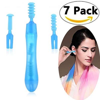 China Soft Key Medical Curette Storage Box Tool Kit 6pcs Silicone Removal Wax Earring Earring Remover Safe Service Child Spiral Ear Cleaner for sale