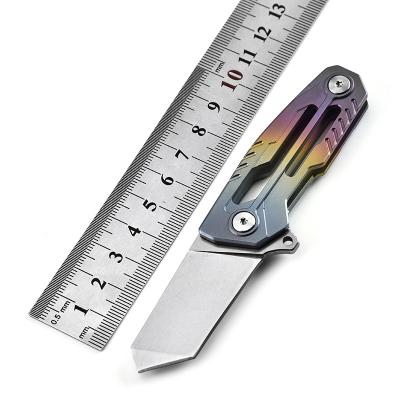 China Manufacturer Direct Selling Mini Stainless Steel Knife Titanium D2 Knife Household Fruit Non-variable Folding Outdoor Camping Knife for sale