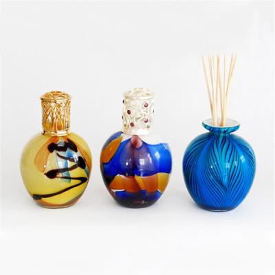 China Perfume Sample Bottle Modern Handicraft Colorful Flower Ball Murano Glass for sale