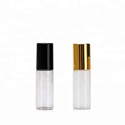 China 5ml mini roll-on glass bottle liquid for oil rollerball perfume plastic perfume bottle for sale