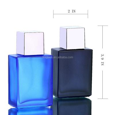 China Empty Personal Care Glass Square Atomizer Spray Refillable Perfume Bottle For Man Perfume Aftershave Lotion Bottle For Travel for sale