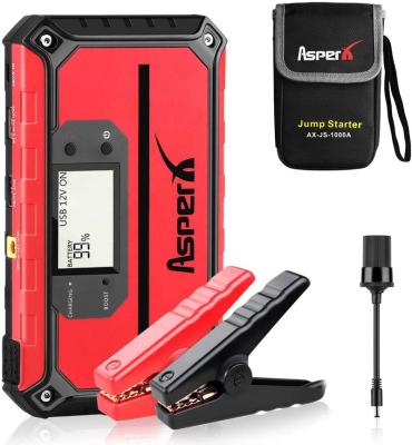 China Portable Multifunctional AsperX Car 12V Battery Charger Jump Starter 18000mAh Battery Booster Starting Device with LED Light for sale