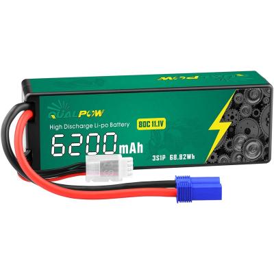 China Toys 11.1V 3S AsperX 11.1V 80C 6200mAh 3S Lipo Battery With EC5 Connector Hardcase Batteries For Buggy Truck Model RC Vehicles Car for sale