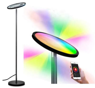 China Modern Smart Desk Floor Lamp RGB Modern Light Metal Wire Black Pipe With Tray Table Stand RGB LED Floor Lamp For Bedroom for sale