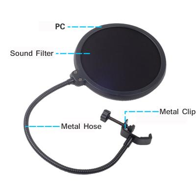 China Universal Noise Filter Dual Layer Microphone Condenser AsperX Studio Wind Flexible Screen Mic Sound Filter For BM800 Microphone for sale