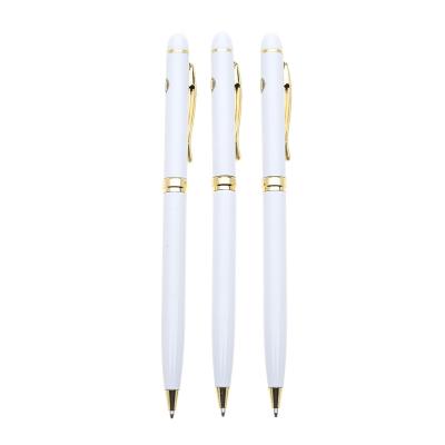 China Luxury Thin Tip Pen White Color Hot Selling Metal Designs Tip Pen White Wedding Souvenirs Gifts for sale