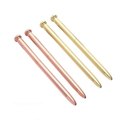 China office & School Pen Rose Gold Ballpoint Pen Company Introduces Mini Pen, Turn Nail Shape Ballpoint Pen Custom LOGO A80 for sale