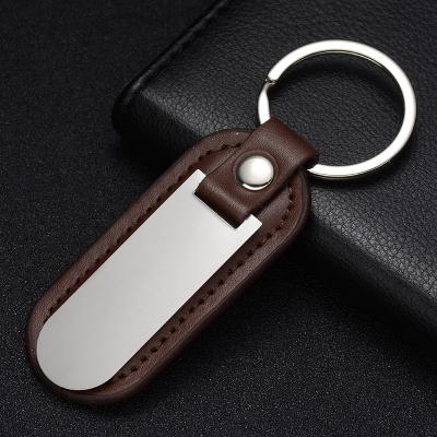 China Saffiano leather key gift holder key chain, circle custom keychain, promotion leather keyholders for sale