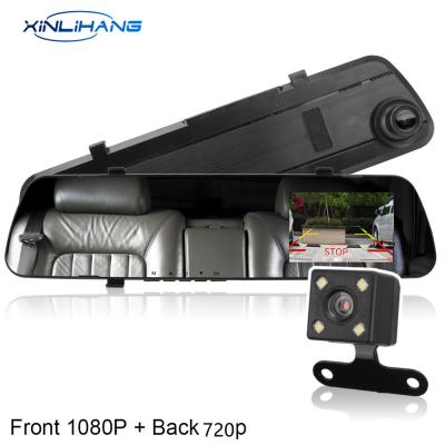 China 2021 2021 Dual Rearview Mirror Car Cameras Black Box Waterproof Ultra-thin Cam Dash 1080P 4.2 Inch Screen Car Camera Black Box for sale