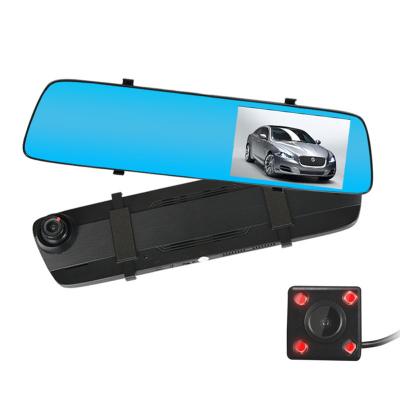 China Waterproof 2021 New 4.3inch Touch Screen Car DVR Camera FHD Dual Car Black Box Rear View Mirror Camera For Car for sale