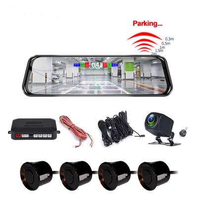 China Parking Sensor Assist 9.66 Inch 4pcs Reverse Parking Radar Sensor 2in A Device Dual Mirror Cams Car DVR HD1080P Touch Screen GPS Recorder for sale