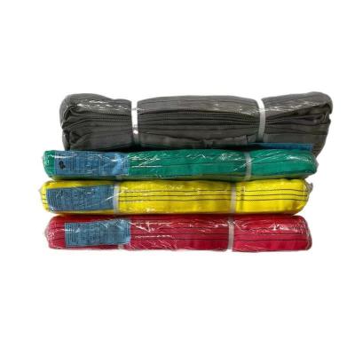 China Hoisting Goods 12T 5Mpolyester Yarn Straps Carrying Sling Polyester Round Round Spear Flat for sale