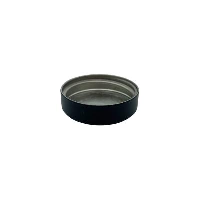 China Non Spill Customized Color 38mm 1/2 Metal Matte Black Screw Cover Tinplate Nut Packaging Cap for sale