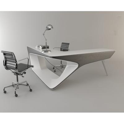 China Hot Sale Design Luxury Style L (Height) Adjustable Shape White And Gray Color Manager Room Executive Desks for sale