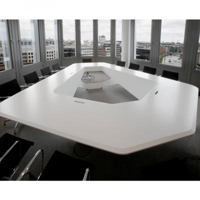 China Chinese Factory Supply Adjustable Top 10 Price (Height) Hexagon Meeting Table Conference Table Good White for sale