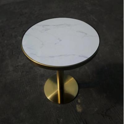 China Carrara White Marble Top (Height) Adjustable Small Size Round Edge Dining Table Set Glass Dining Table for sale