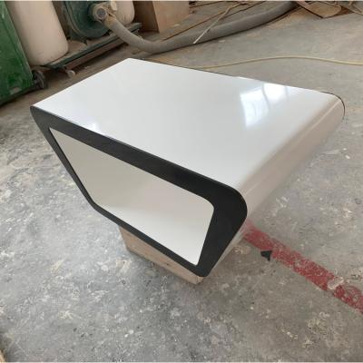 China Adjustable White (Height) Tea Table and Gray Solid Surface Stone Round Small Corner Marble Coffee Table for sale