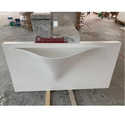 China Matte White Solid Surface Makeup Shop Mall Easy Clean Unique Design Hand Made Vanity Sink Round Shape for sale