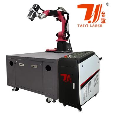 China Robot de 6 ejes, máquina automática de limpieza láser de fibra, removedor de pintura de aceite de óxido en venta