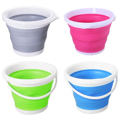 China Sustainable Retractable Plastic Small Silicon Portable Folding Bucket for sale