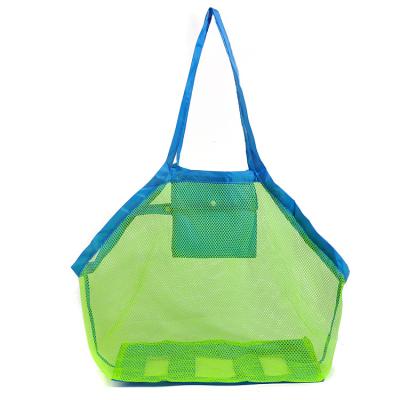 China Eco-Friendly Large Lightweight Foldable Mesh Beach Toys Storage Tote Bag To Stay The Sand And Water Away for sale