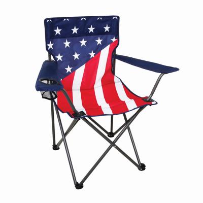 China Easy-carry Outdoor Folding Printed American Canada Flag Beach Chair for sale