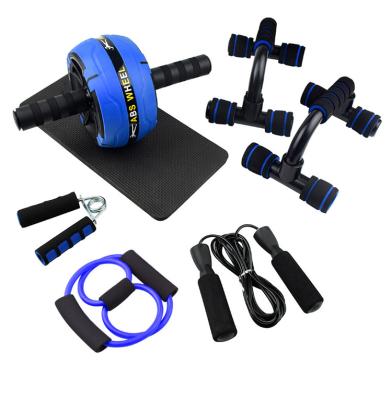 China Factory Direct Gym Fitness Equipment Muscle Home Trainer Abs Roll Up Roller Set With Lift Up Heavy Duty Support Jump Rope Bands for sale