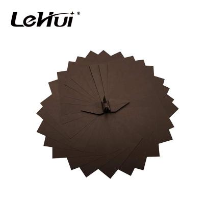 China Good Quality Handmade Origami Color Brown 14X14 Square Easy Folding Paper 100 Double Sided Paper for sale