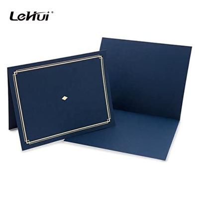 China School Lehuipp Lightly Textured Card Navy Blue With Classic Gold Accents 30pcs/box Paper Certificate Holder for sale