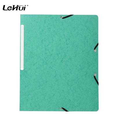 China 2-Flap OEM Eco-friendly Paper File Folder with 10pcs Elastic Packed Holding 200 Sheets for Office Stationery for sale