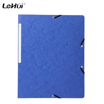 China Eco-friendly 350G Stationery Pressboard OEM Elastic Banded Folders Without Fin For School & Office Supplies for sale