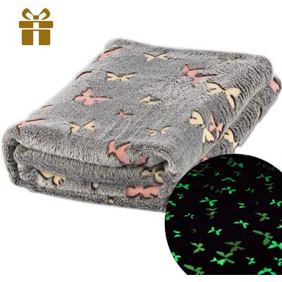 China Kuangs Logo Glow In The Dark PORTABLE Custom Soft Flannel Fabric Cotton Quilt Blanket For Weighted Blankets for sale