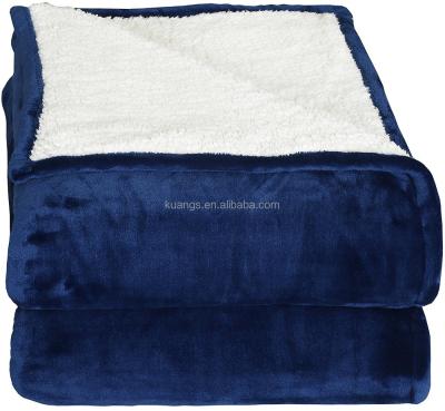 China 100% Polyester Solid Anti-pilling And Soft Luxury Thick Sherpa Fleece Blankets For Winter Fleece for sale