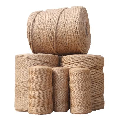 China 2mm~20mm 100% Natural Jute Weaving Twisted Rope DIY Decoration Line 1mm to 150mm Recycled Sisal Rope Packing for sale