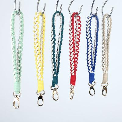 China Eco-friendly material factory direct sale pure simple and colorful manual key chain weaving home decoration for sale