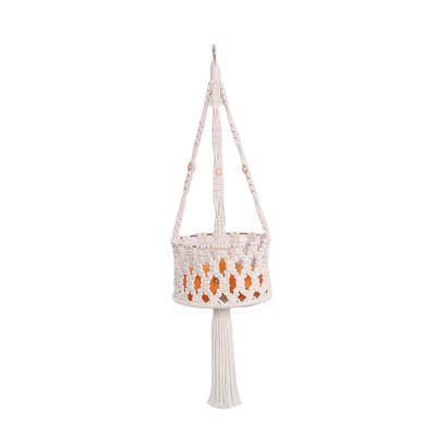 China Environmentally Friendly Handmade Cotton Macrame Plant Hanger Indoor and Outdoor Plant Hanger Home Decoration, Plant Pot Hanger for sale