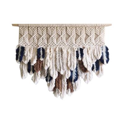 China Plain Boho Macrame Wall Hanging Art Decor Natural Cotton Cord Woven Hippie Tapestry for sale