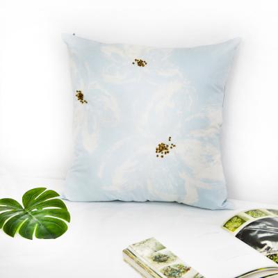 China Nondisposable 100% Cotton Printed Flower Painted Breathable Cushion Cover With Hand Sewn Beads for sale